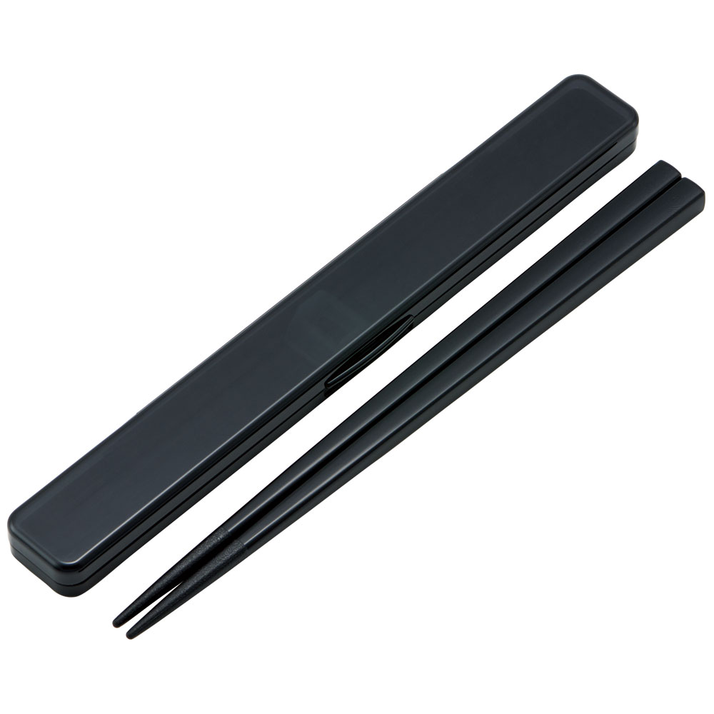 抗菌音の鳴らない箸箱セット 箸21cm リッチブラック／ABC45AG_4973307633614