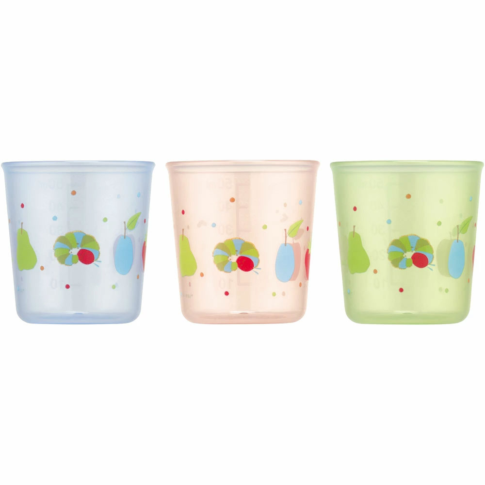ベビー コップ 3個 セット 赤ちゃん コップ飲み 練習 小さい プラスチック skater スケーター BCUP1AG はらぺこあおむし はらぺこ 男の子 女の子 女子【キャラクター 子供 食洗機対応 トレーニング 日本製】