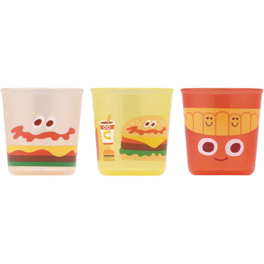 ベビー コップ 3個入り トレーニング 練習 子供 キッズ 食洗機可 スケーター skater BCUP1AG バーガーコンクス BURGER CONX 男の子 女の子【早期 コップトレーニング 目盛り付き 食洗機OK 三個 入り セット】