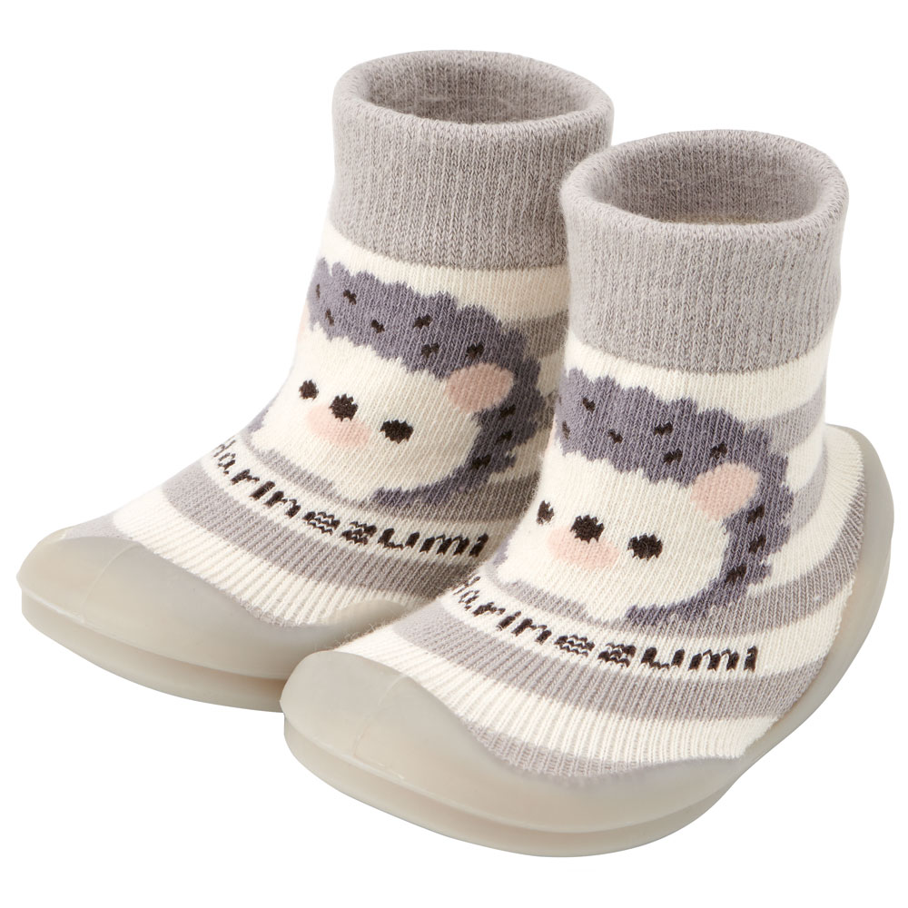 ソックス シューズ XS 11.3cm ベビー ファースト シューズ 靴 赤ちゃん BSSHL1 スケーター skater ハリネズミ はりねずみ 動物 かわいい【キャラクター 靴下 くつ クツ ファーストシューズ 室内履き ベビーシューズ 子供】