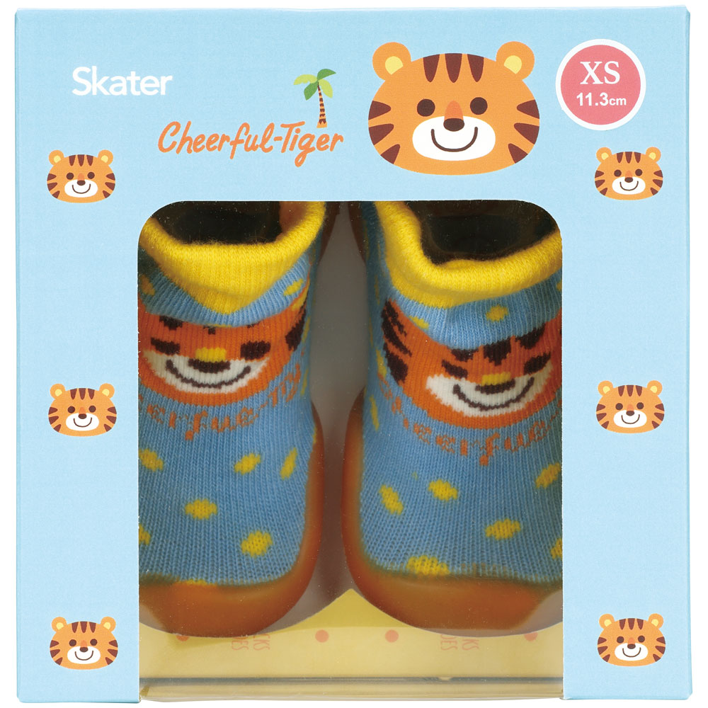 ソックス シューズ ギフトボックス XS 11.3cm ベビー 靴 赤ちゃん BSSHL1G スケーター skater トラ とら チアフル タイガー 動物 男の子 男子【キャラクター 靴下 くつ クツ ファーストシューズ】