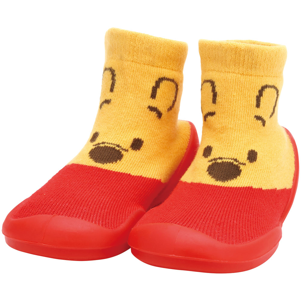 ソックス シューズ M 12.6cm ベビー ファースト シューズ 靴 赤ちゃん BSSHL3 スケーター skater くまのプーさん プーさん Pooh 男の子 女の子【キャラクター 靴下 くつ クツ ファーストシューズ 室内履き ベビーシューズ 子供】