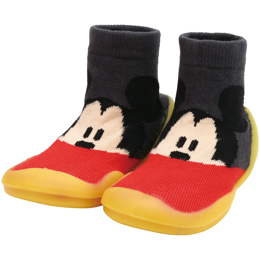 ソックス シューズ L 13.3cm ベビー ファースト シューズ 靴 赤ちゃん BSSHL4 スケーター skater ミッキーマウス ミッキー Mickey 男の子 女の子【キャラクター 靴下 くつ クツ ファーストシューズ 室内履き ベビーシューズ 子供】
