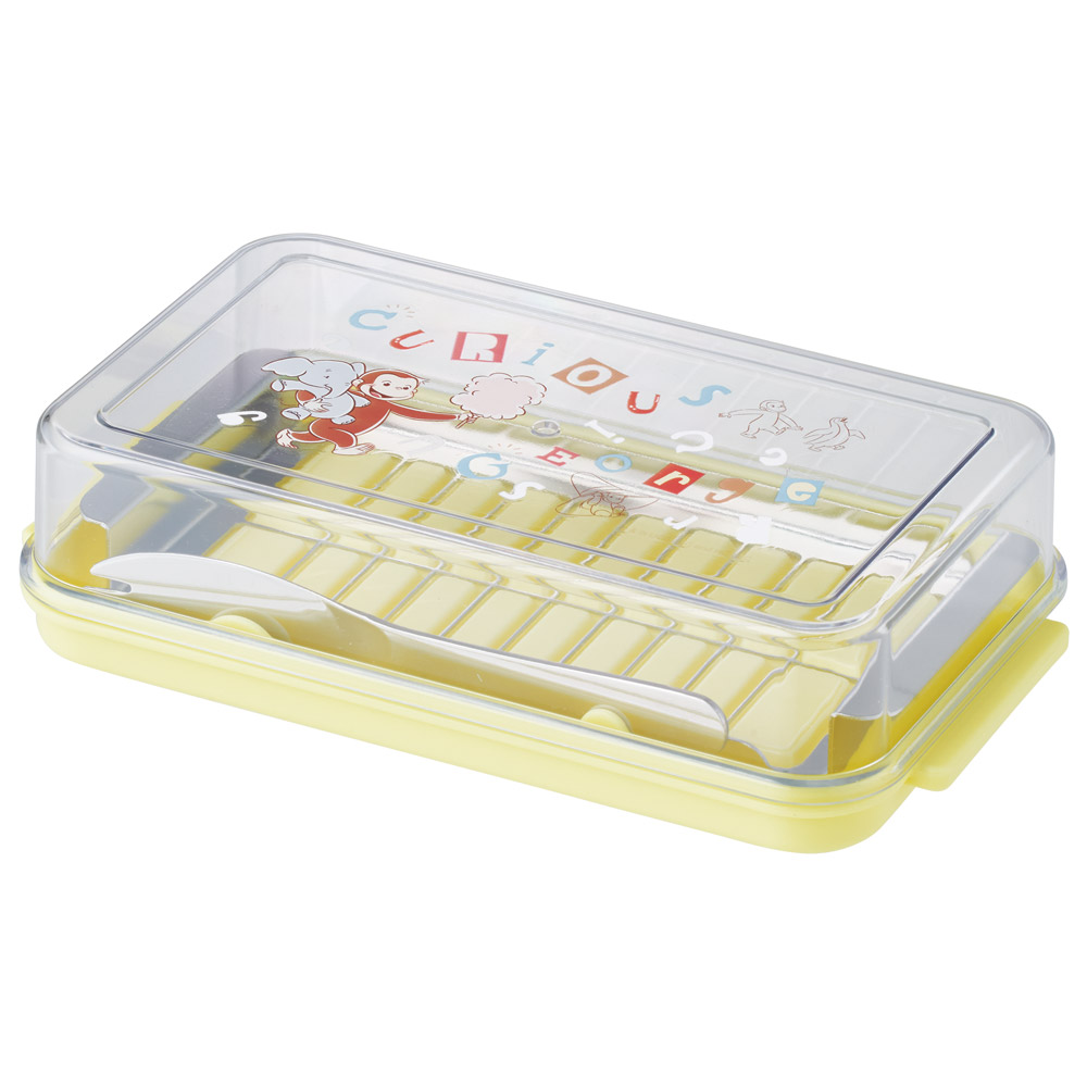 スケーター バターケース カット ステンレス 200g バターカット カッター付き 食洗機 skater BTG2DXNN おさるのジョージ ひとまねこざる 男の子 女の子【おしゃれ バターナイフ 付き 便利 調理 パン グッズ】
