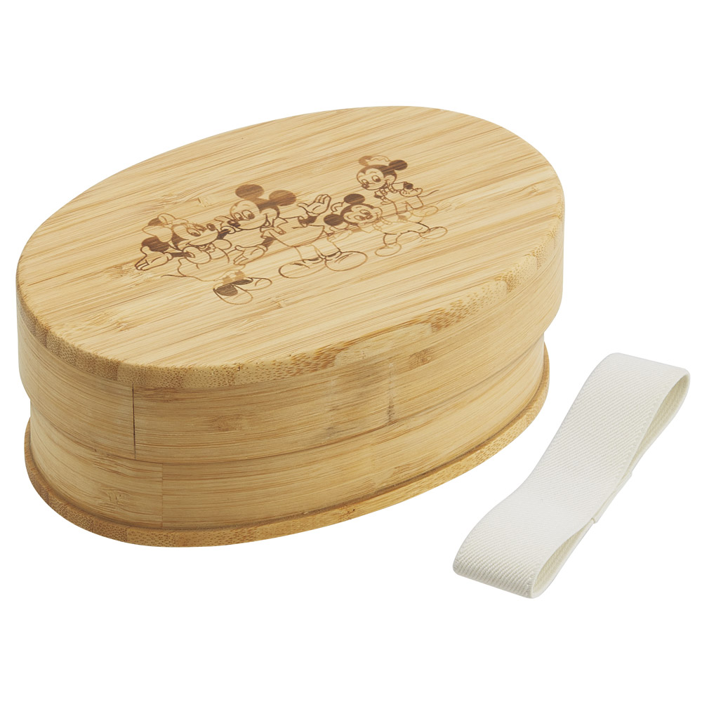 竹製 ランチ ボックス 600ml 弁当箱 1段 一段 和風 シンプル 小判型 仕切り付 スケーター skater BWLB6 ミッキーマウス ミッキー Mickey 男の子 女の子
