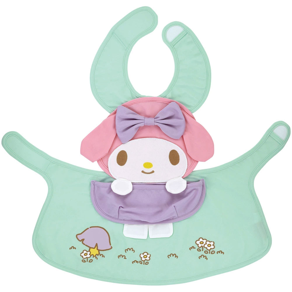 【送料無料】ダイカット エプロン ベビー 用品 可愛い 便利 ごはん 食べこぼし キャラクター スケーター skater CBAEP1 マイメロディ マイメロ サンリオ 女の子 女子【食事 汚れ 防止 撥水加工 洗濯機可 子供】