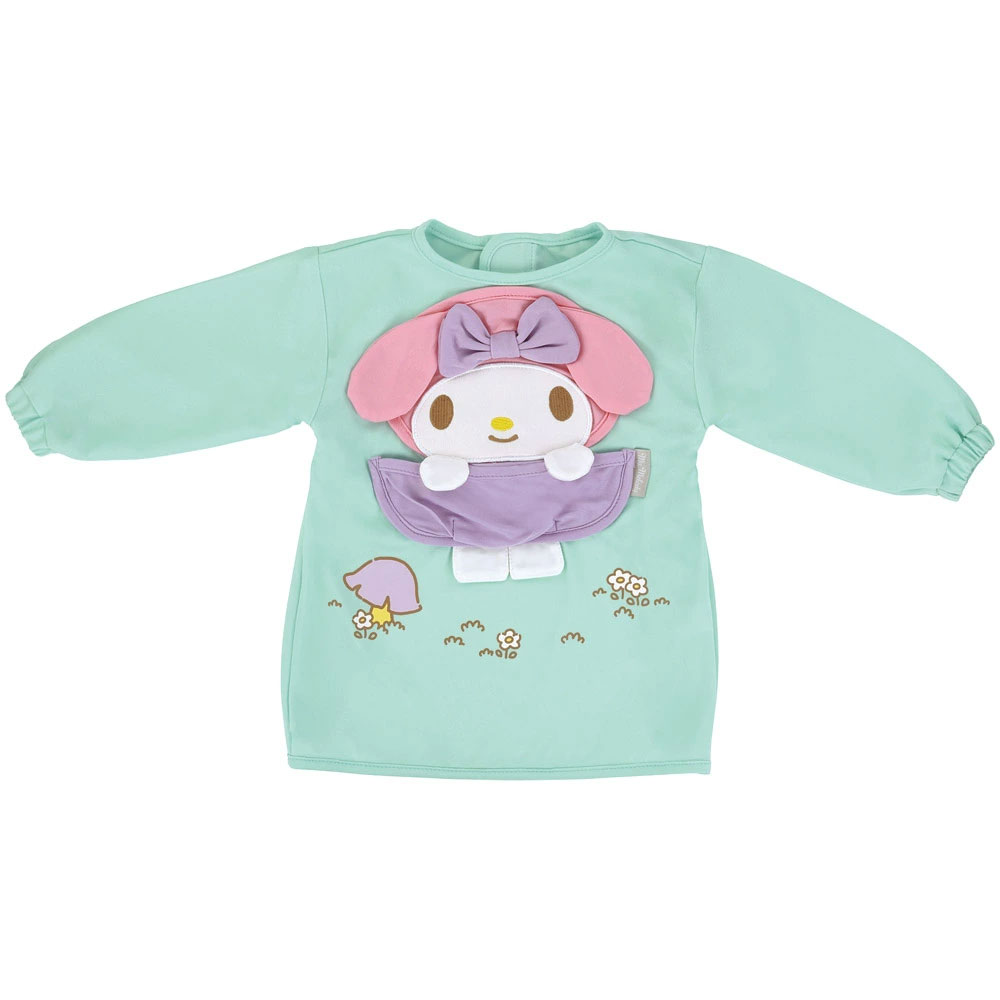 【送料無料】ダイカット 長袖 エプロン ベビー 用品 可愛い 便利 ごはん 食べこぼし キャラクター スケーター skater CBAEP2 マイメロディ マイメロ サンリオ 女の子 女子【食事 汚れ 防止 撥水加工 洗濯機可 子供】