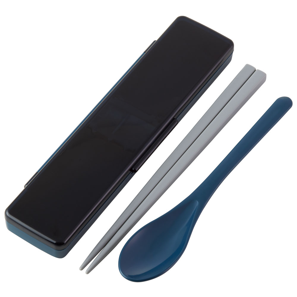 お箸 スプーン セット 食洗器対応 抗菌 カトラリー カトラリーセット お弁当 skater CCS45SAAG スケーター ミッドナイトブルー　青色　紺色 無地 シンプル
