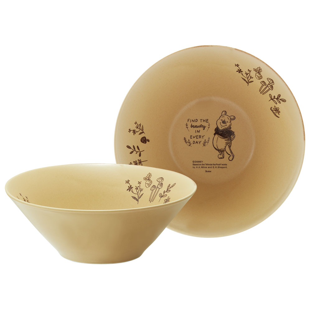 陶器製 ボウル 大 21cm 食器 美濃焼き 陶器 キャラクター 大人 子供 スケーター skater CHBW21 くまのプーさん プーさん Pooh 女性 レディース【どんぶり ラーメン 鉢 陶器製 陶製 陶磁器】
