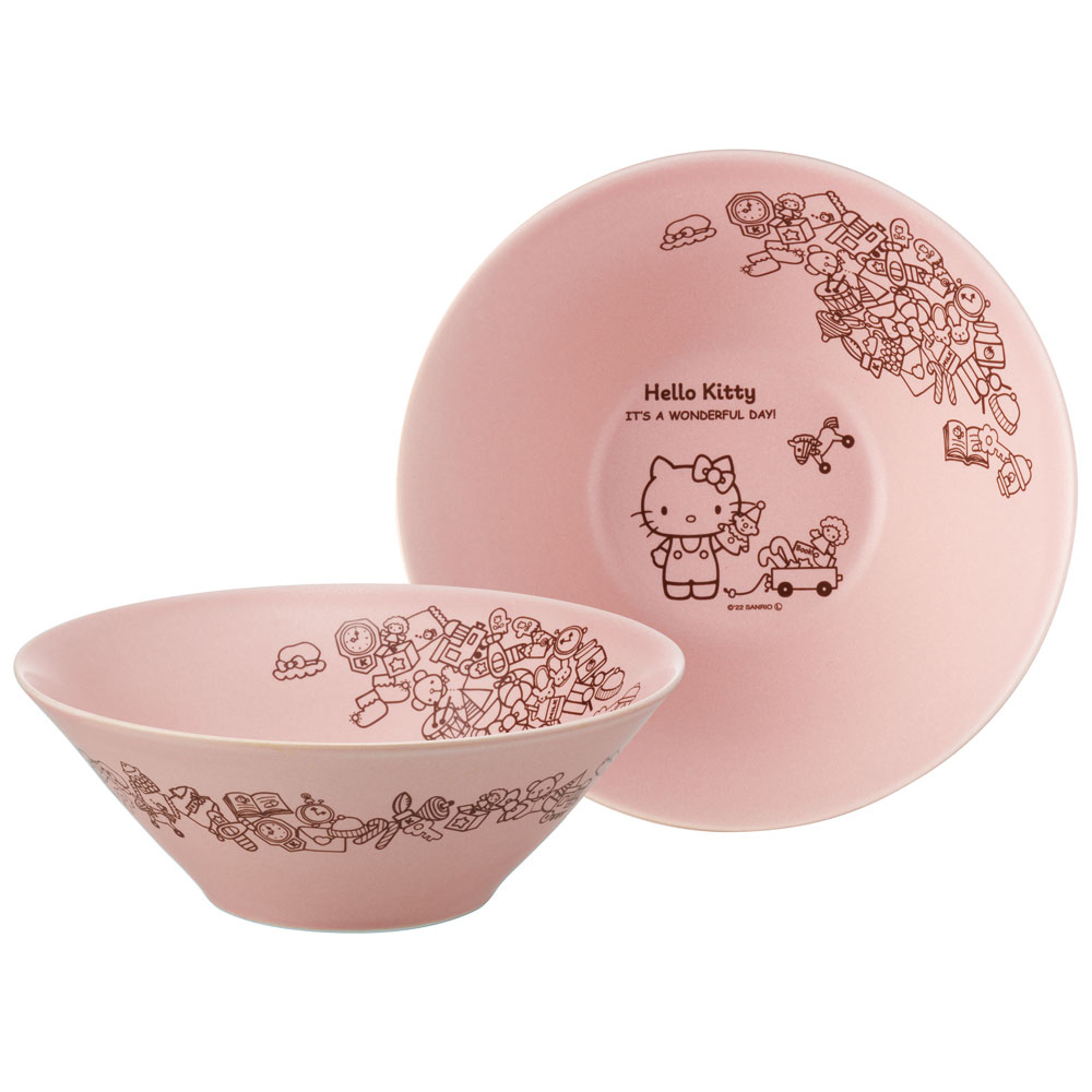 【送料無料】陶器製 ボウル 大 21cm 食器 美濃焼き 陶器 キャラクター 大人 子供 スケーター skater CHBW21 キティ ハローキティ キティちゃん 女の子【どんぶり ラーメン 鉢 陶器製 陶製 陶磁器】