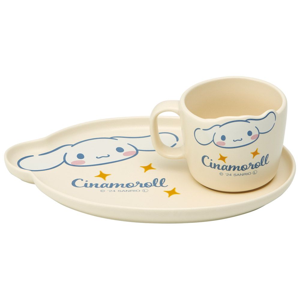 スケーター 陶器製 モーニングセット カップ プレート セット 食器 皿 キャラクター かわいい skater CHMS1 シナモロール シナモン サンリオ 女の子 女子【マグカップ コップ お皿 レンジ 食洗機 対応 プレゼント】