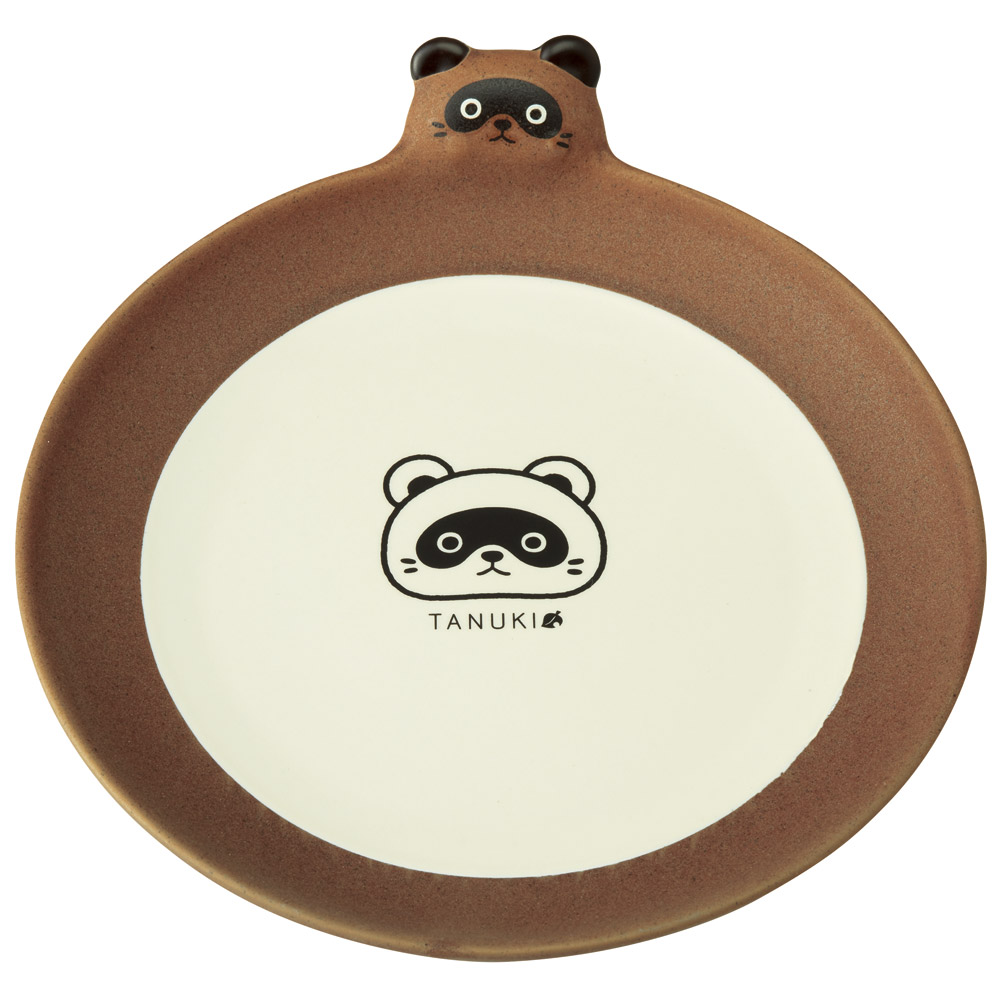 ダイカット 中皿 16cm 陶器製 皿 お皿 食器 陶器 キャラクター かわいい スケーター skater CHPL16D TANUKI たぬき タヌキ 動物柄 男の子 女の子【さら 陶製 可愛い カワイイ】