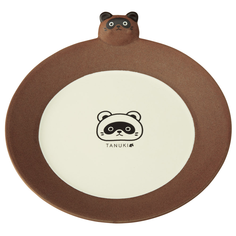 ダイカット 中皿 18cm 陶器製 皿 お皿 食器 陶器 キャラクター かわいい スケーター skater CHPL18D TANUKI たぬき タヌキ 動物柄 男の子 女の子【さら 陶製 可愛い カワイイ】