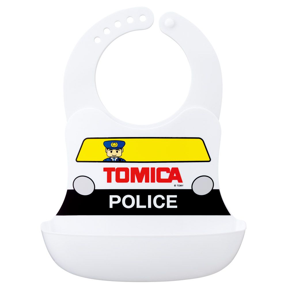 スケーター お食事エプロン 食洗機 対応 ベビー エプロン シリコン キャラクター skater DBEP1 パトカー トミカ tomica 車 くるま 男の子 男子 男児【子供 食べこぼし 汚れ 防止 食洗機OK】