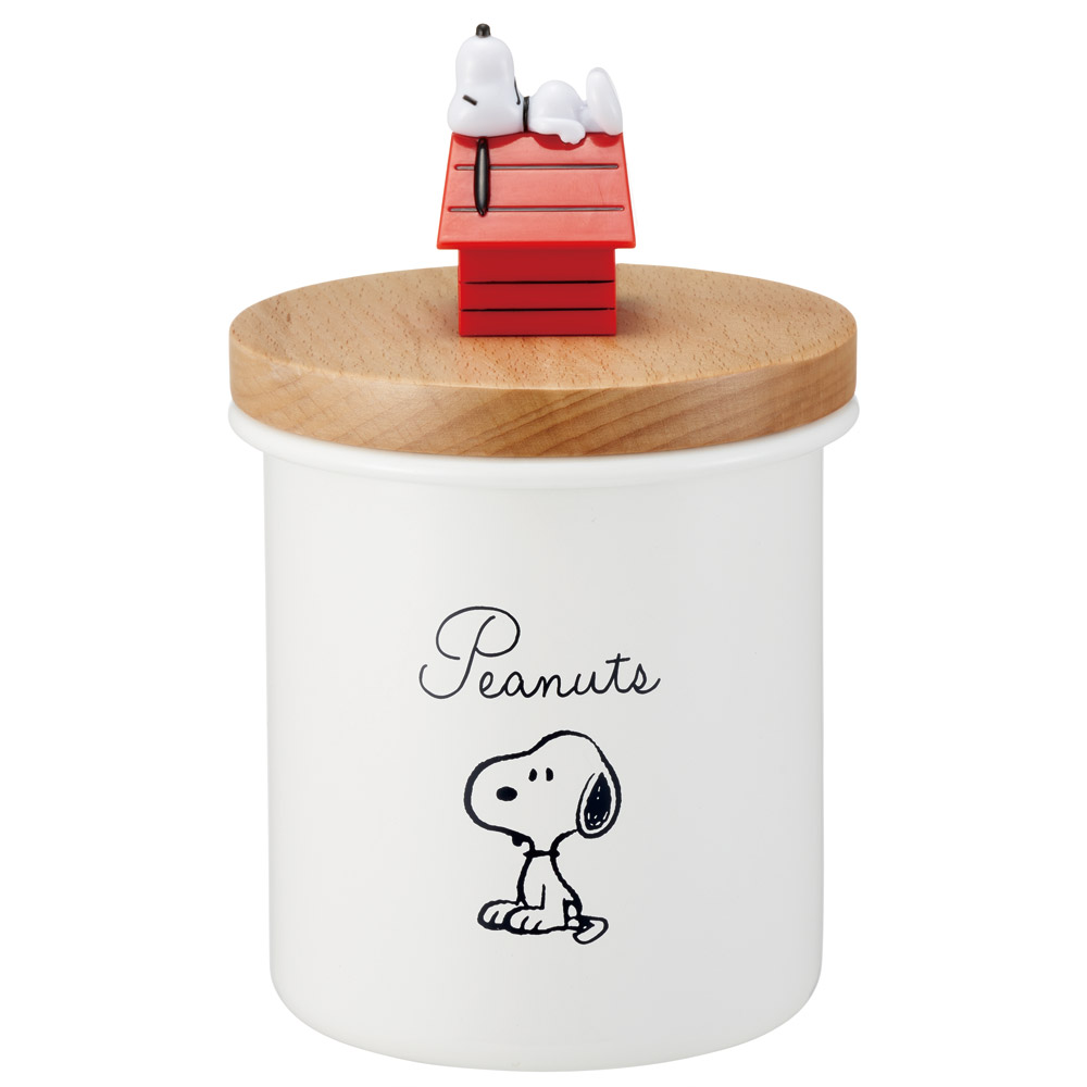 マスコット 付き キャニスター ホーロー 木蓋 750ml 保存容器ホウロウ ほうろう スケーター skater ENC8D スヌーピー SNOOPY ピーナッツ 女性 レディース