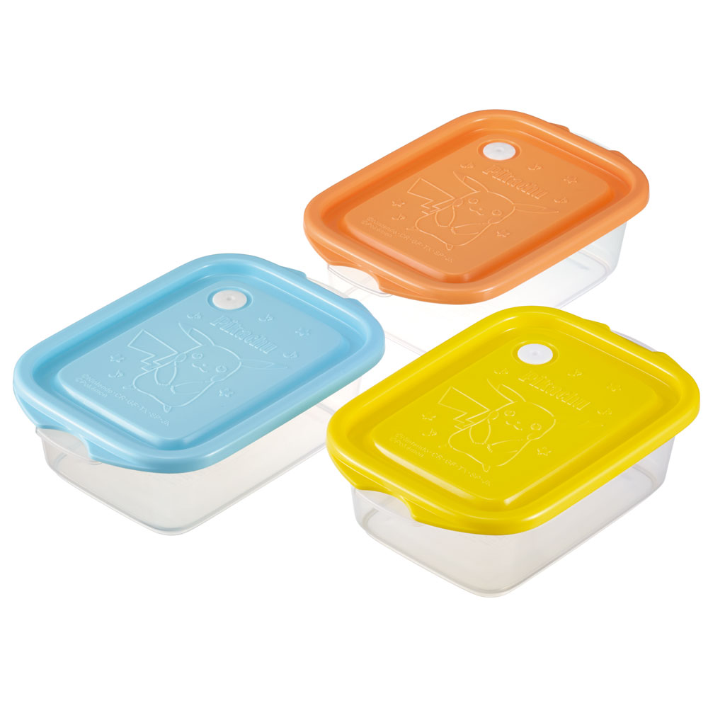 保存容器 セット 3個入り 500ml プラスチック 電子レンジ対応 食品 おしゃれ skater スケーター FCN2RAG ポケットモンスター ポケモン ピカチュウ 男の子