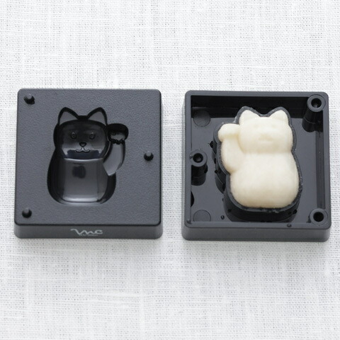 【送料無料】●練りきり型（へら付）：猫シリーズ●//プラスチック製 和菓子 調理 料理 製菓 キッチン 調理器具 軽量 わがし 和菓子 お菓子 抜き型 押し型 型抜き ねりきり 押し寿司 千葉真知子先生監修 ネコ ねこ// スケーター