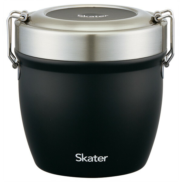 【送料無料】抗菌真空ステンレスランチジャー 丼タイプ 800ml/2段ブラック／STLBD8AG_4973307550386