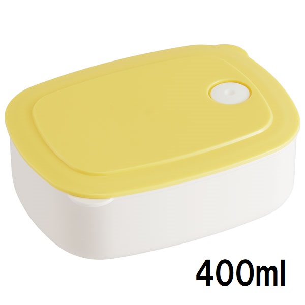 スケーター おかず冷凍作りおき容器[400ml]●パウダーパステル レモンイエロー●//食品 食材 保存 容器 ケース 小分け おかず 作り置き 弁当 食洗機 電子レンジ フタ 日本製//