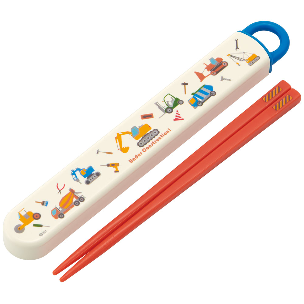 抗菌食洗機対応箸箱セット 箸16.5cm はたらくクルマ／ABS2AMAG_4973307574122