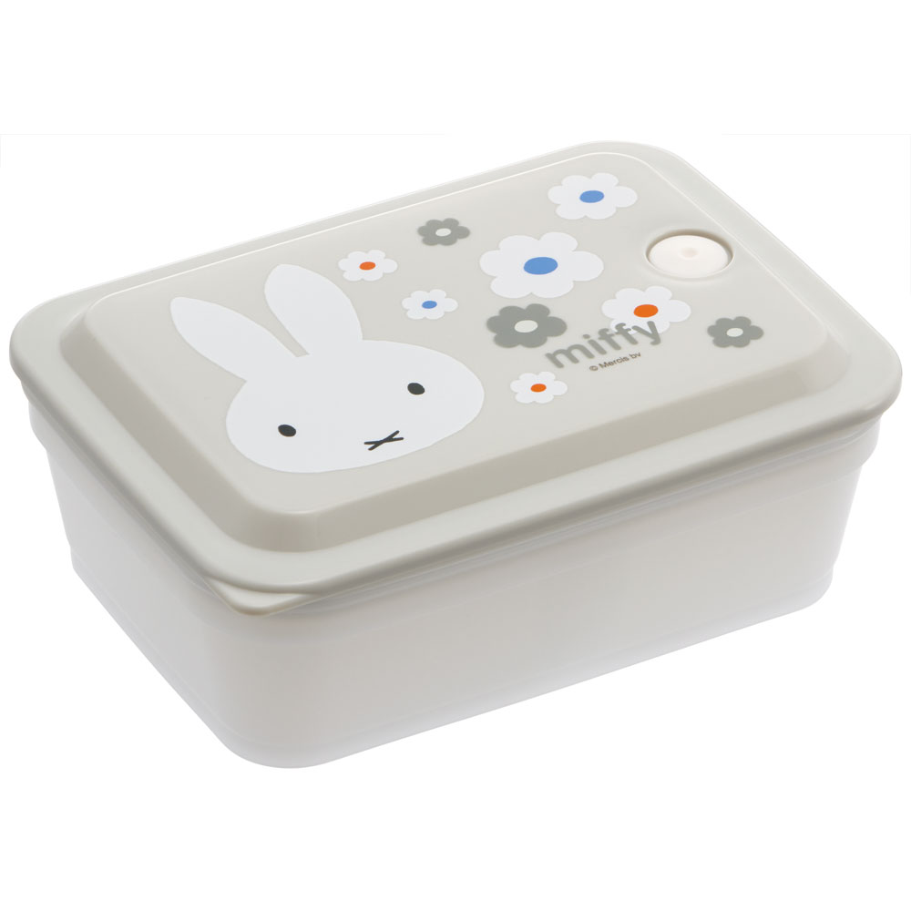 抗菌 パッキン 一体型 ふわっと 保存容器 [600ml]　ミッフィー モノトーン　// 銀イオン Ag+ 食品 食材 おかず 作り置き 電子レンジ 食洗機 ふんわりフタ キャラクター うさこちゃん miffy 4973307572586 PAS6AG スケーター