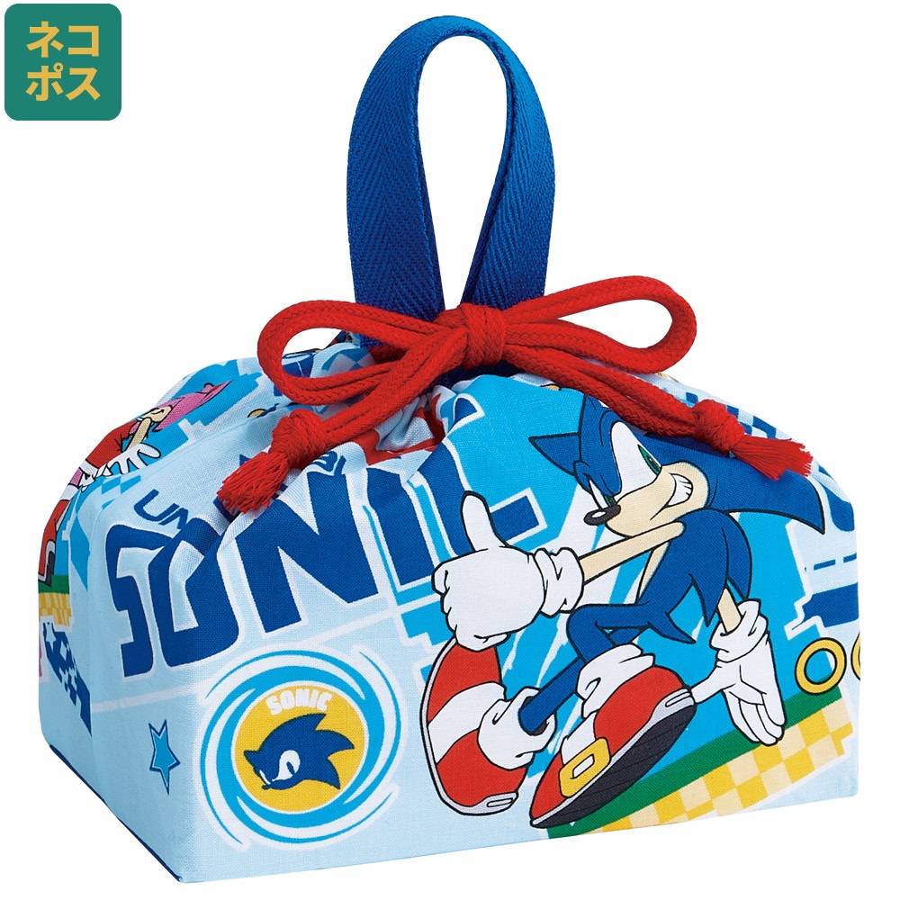 【メール便対象品】 お弁当袋 幼稚園 キャラクター ランチ巾着 子供 巾着袋 小学生 小 きんちゃく袋 skater スケーター KB7 ソニック ソニックザヘッジホッグ 男の子 男子