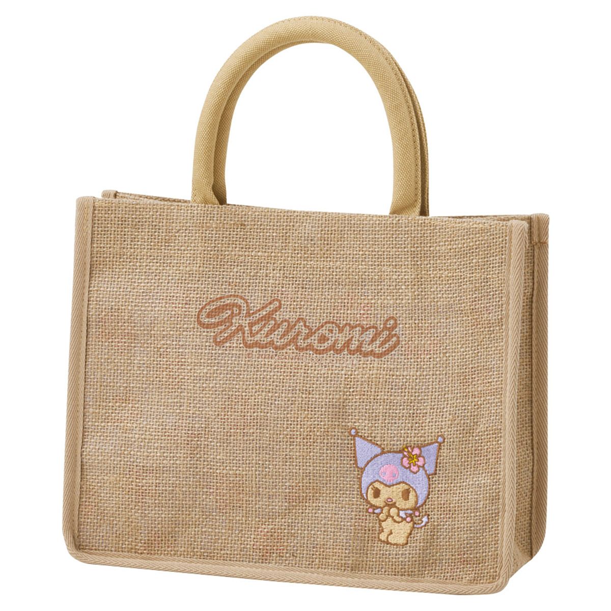 スケーター ジュート ランチバッグ 麻 バッグ かばん お弁当 ランチ おしゃれ かわいい skater KBJ7 日焼け クロミ クロミちゃん サンリオ 女の子【手提げかばん てさげ 可愛い】