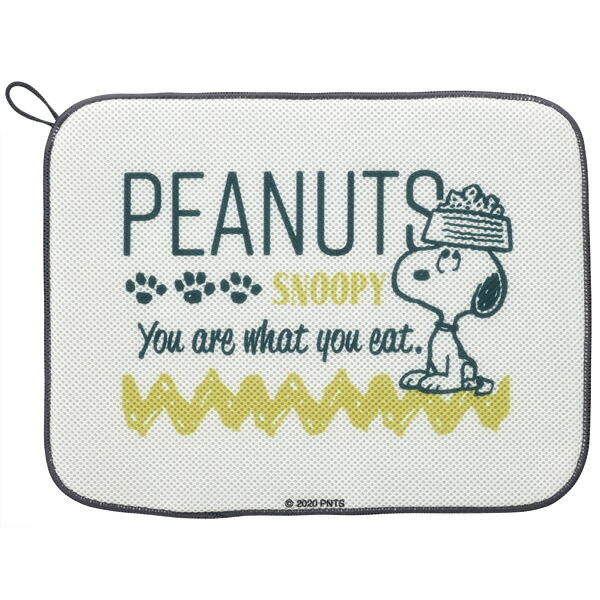 水切りマット●ＳＮＯＯＰＹ●//キッチンマット 吸水マット 食器乾燥 速乾 メッシュ ループ付 かわいい// スケーター