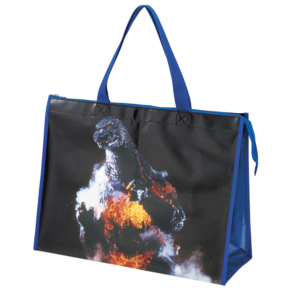 レジャーシート 生地 トート バッグ L トートバッグ 撥水 手提げ キャラクター skater スケーター KVB3 ゴジラ 1995 Godzilla グッズ【撥水加工 撥水大きめ レジャー ファスナー 大容量 カバン】