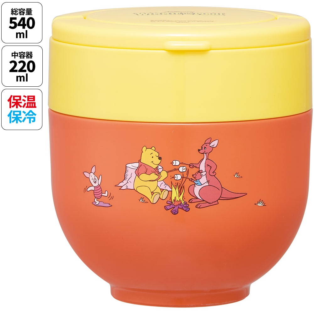 折りたたみ ハンドル付き 保温 保冷 丼 ステンレスランチジャー 540ml お弁当 ランチ 温かい スケーター skater LDNO6AG くまのプーさん プーさん Pooh 女性 レディース