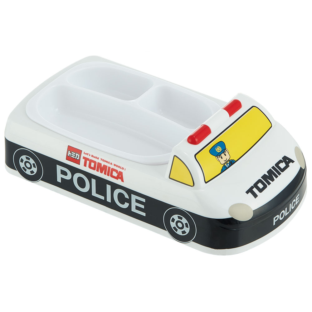 【送料無料】抗菌 ダイカット ランチ プレート 食器 皿 お子様 仕切り 2WAY こども スケーター skater LUPD3AG トミカ パトカー tomica 車 くるま 男の子 男子 男児【可愛い キッズ 子ども 子供 こども お皿】