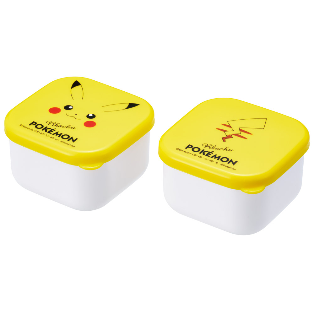 スケーター ミニ シール ボックス 2個 セット お弁当 デザート 容器 子供 キャラクター skater MO2W ポケットモンスター ポケモン ピカチュウ フェイス 25年【小物入れ デザート入れ フルーツケース お弁当箱 果物】