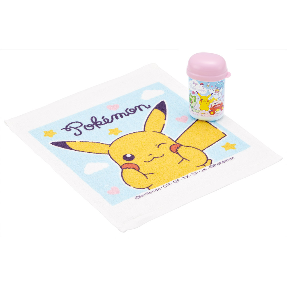 スケーター おしぼりタオル おしぼりケース おしぼりセット おしぼり 子供 おしぼり入れ skater OA4 ポケットモンスター ポケモン ピカチュウ ファンシー【手拭きタオル ハンカチタオル ハンドタオル 可愛い お手拭き】