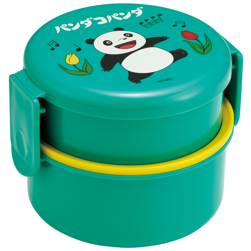 抗菌丸型ランチボックス 2段/500ml パンダコパンダ／ONWR1AG_4973307635557
