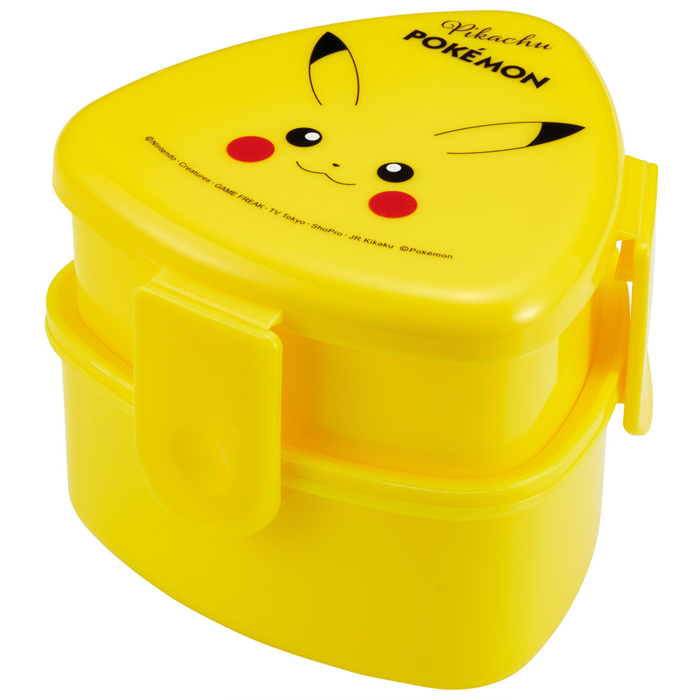 抗菌 三角 おにぎり お弁当箱 二段 500ml レンジ対応 かわいい 子供 スケーター skater ONWT1AG ポケットモンスター ポケモン ピカチュウ フェイス 23年 男の子