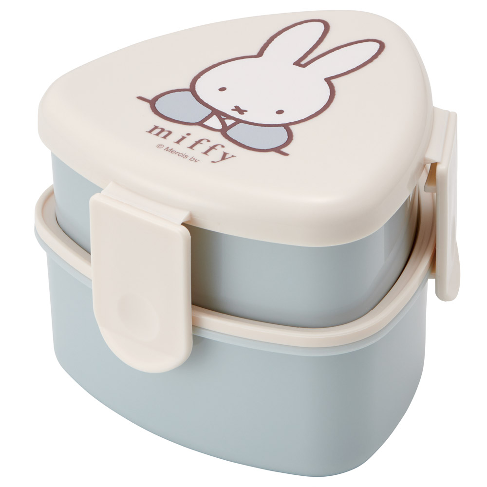 抗菌 三角 おにぎりケース　二段 500ml レンジ対応 かわいい 子供 スケーター skater ONWT1AG ミッフィー Miffy うさこちゃん 女の子 女性