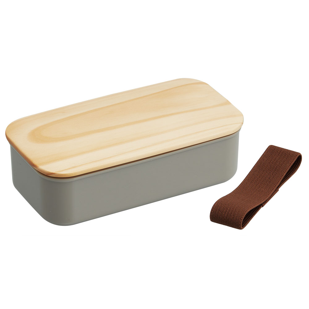 弁当箱 400ml 1段 木蓋 ランチベルト 食洗機 レンジ 対応 ランチボックス スケーター skater PAL5FK モーブグレー グレー 灰色