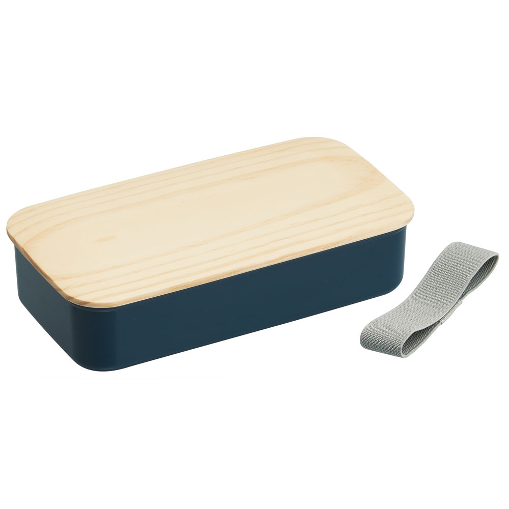 弁当箱 630ml 1段 木蓋 ランチベルト 食洗機 レンジ 対応 ランチボックス スケーター skater PAL8FK ミッドナイトブルー ブルー 青