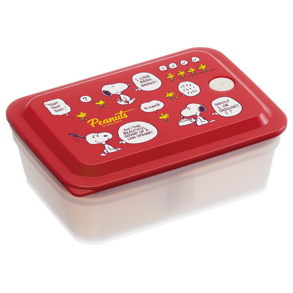 抗菌パッキン一体型ふわっと保存容器[600ml]●ＳＮＯＯＰＹ●//銀イオン Ag+ 食品 食材 おかず 作り置き 電子レンジ 食洗機 ふんわりフタ キャラクター スヌーピー// スケーター