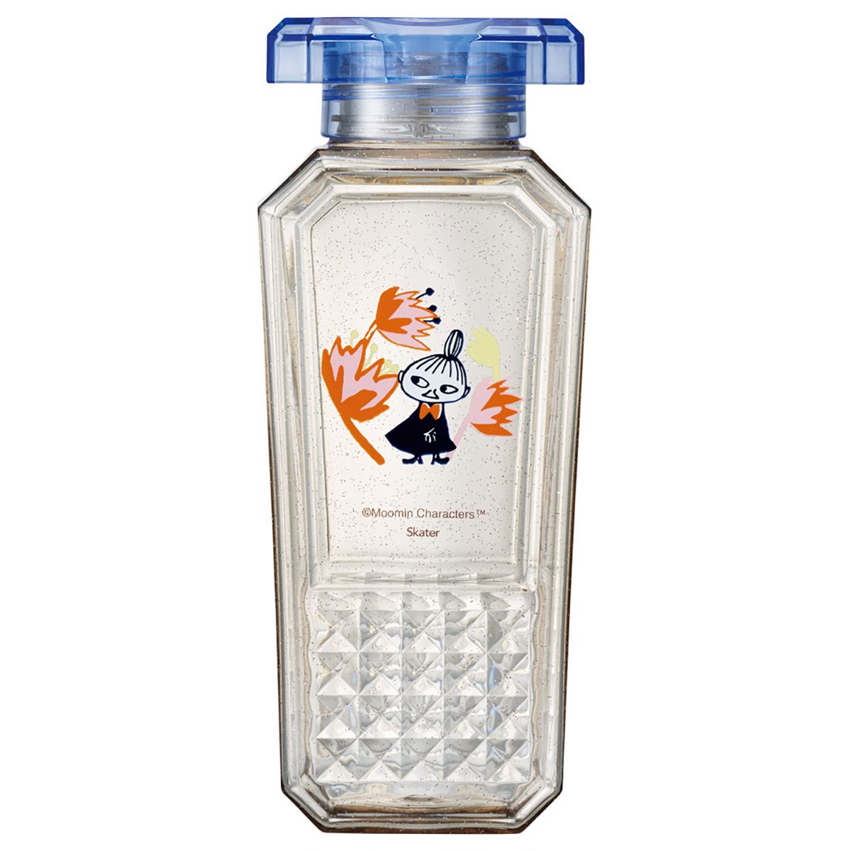 スケーター 香水瓶風 水筒 530ml 直飲み ウォーター ボトル プラスチック おしゃれ かわいい skater PDFB5 ムーミン Moomin リトルミイ フラワー【キラキラ ダイヤカット キッズ 子供 大人 可愛い】
