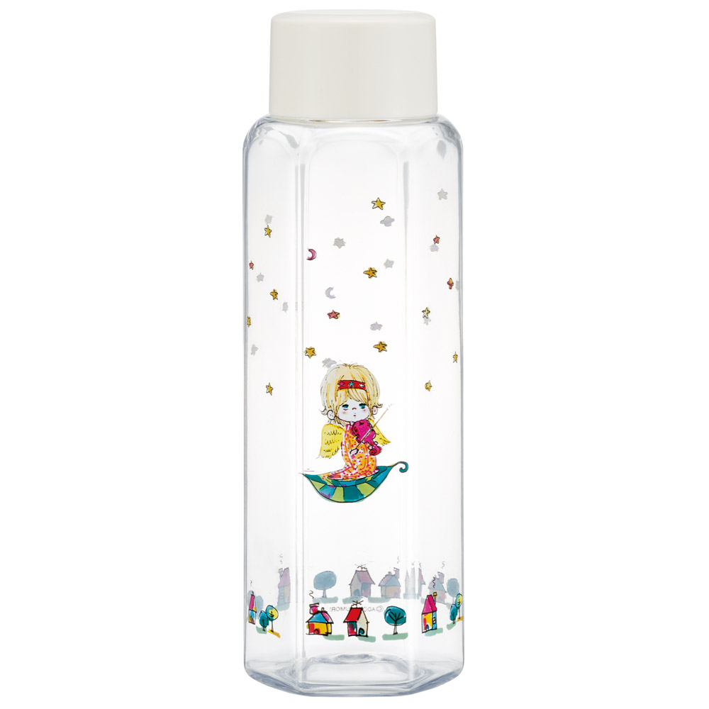 スケーター 六角形 プラスチック マグ 水筒 350ml 直飲み ウォーターボトル 透明 キャラクター skater PDH4 水森亜土 かわいい グッズ【クリア ボトル クリアボトル マグボトル おしゃれ】