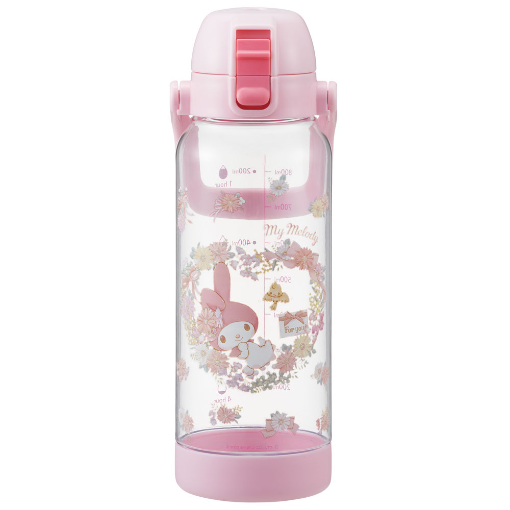 ドリンク マーカー ボトル 1000ml 1L 水筒 直飲み 水分補給 メモリ付き 透明 スケーター skater PDMK10 マイメロディ マイメロ サンリオ 女の子 女子