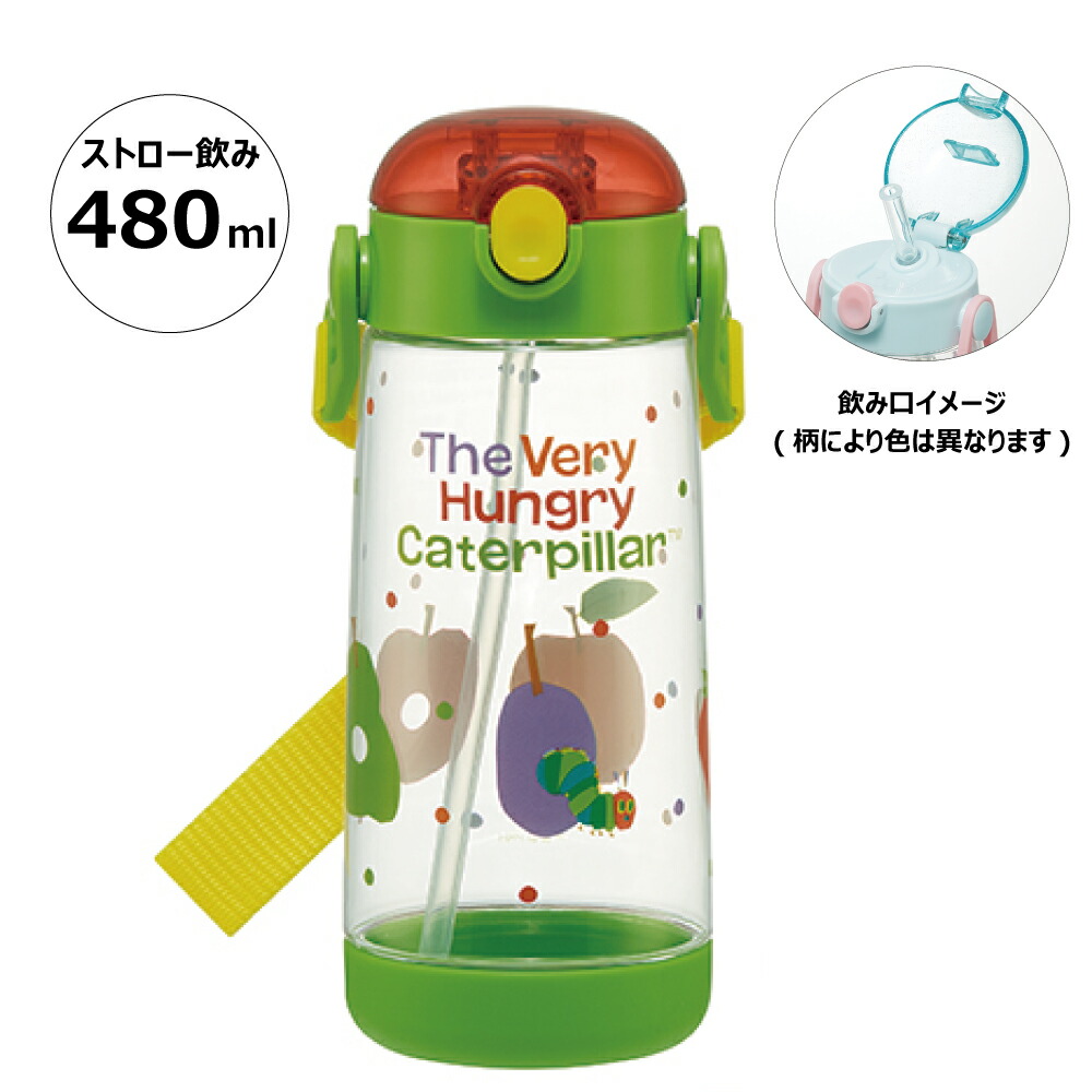 【送料無料】ワンプッシュストローボトル 480ml はらぺこあおむし／PDSH5_4973307591181