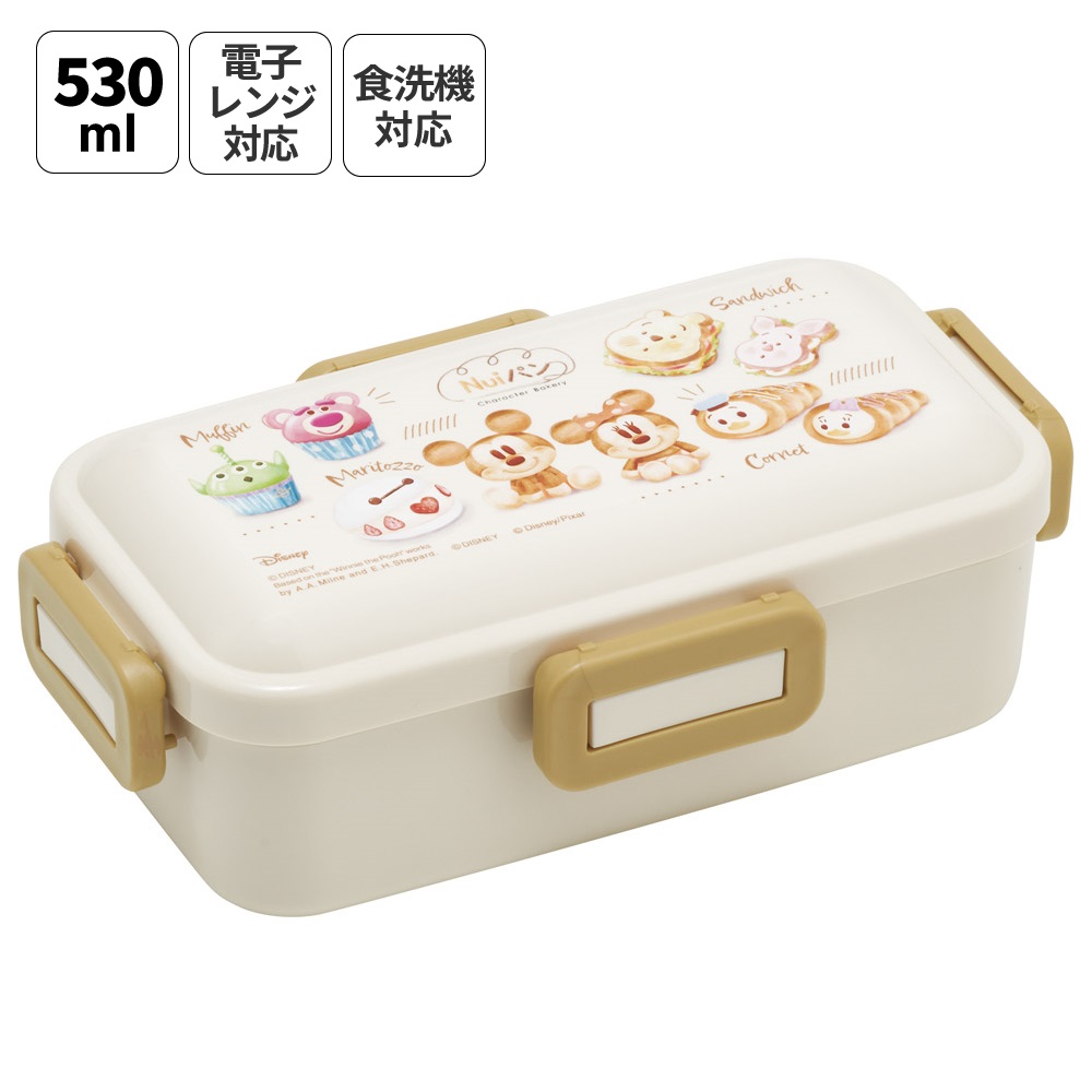 スケーター 弁当箱 530ml 大人 一段 仕切り 食洗機 レンジ 対応 日本製 ランチボックス skater PFLB6 Nuiパン ぬいパン ぬいぱん ヌイパン ディズニー【レディース 4点ロック お弁当箱 ドーム型 1段 食洗機OK】