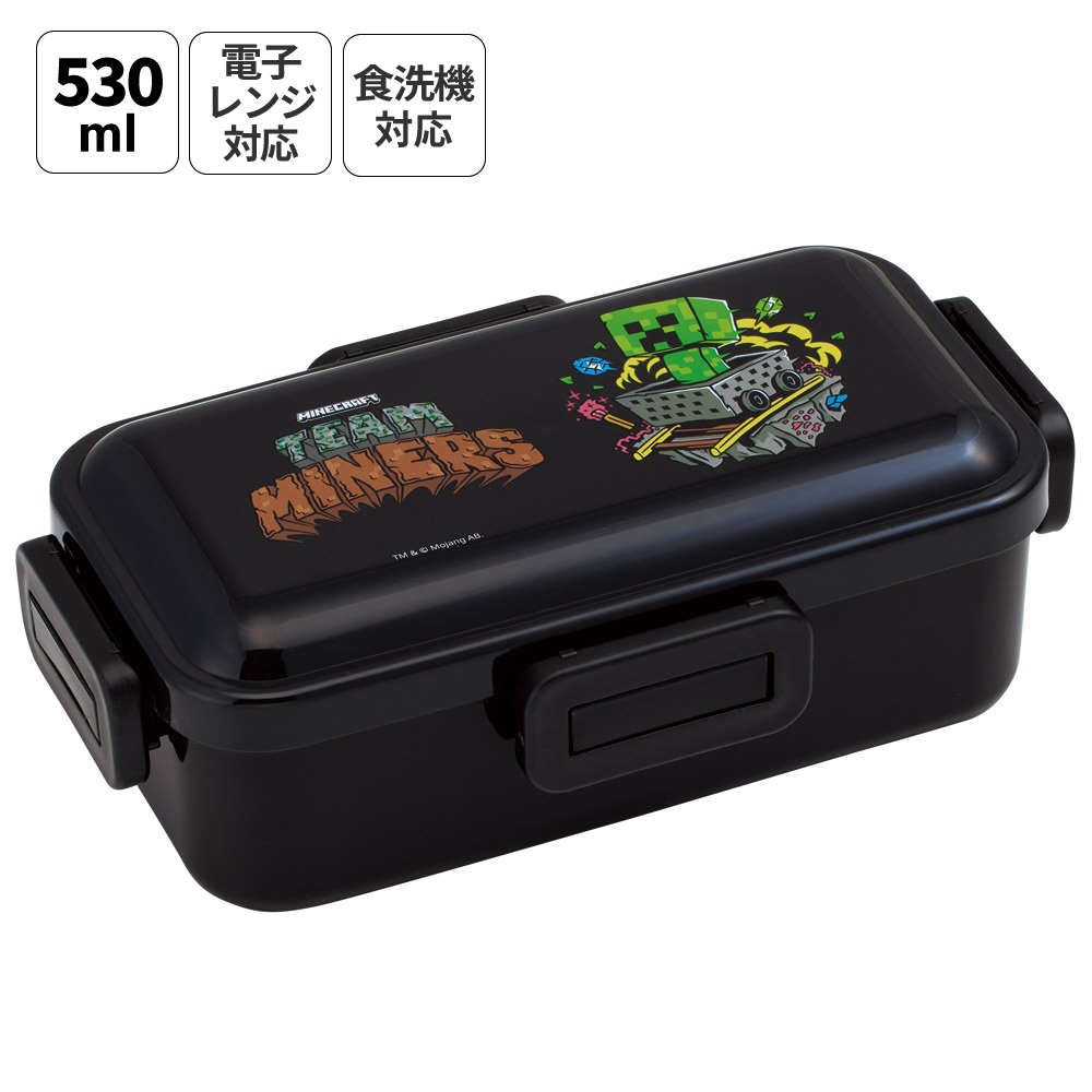 スケーター 弁当箱 530ml 大人 一段 仕切り 食洗機 レンジ 対応 日本製 ランチボックス skater PFLB6 マインクラフト マイクラ Minecraft Team Mascots【レディース 4点ロック お弁当箱 ドーム型 1段 食洗機OK】