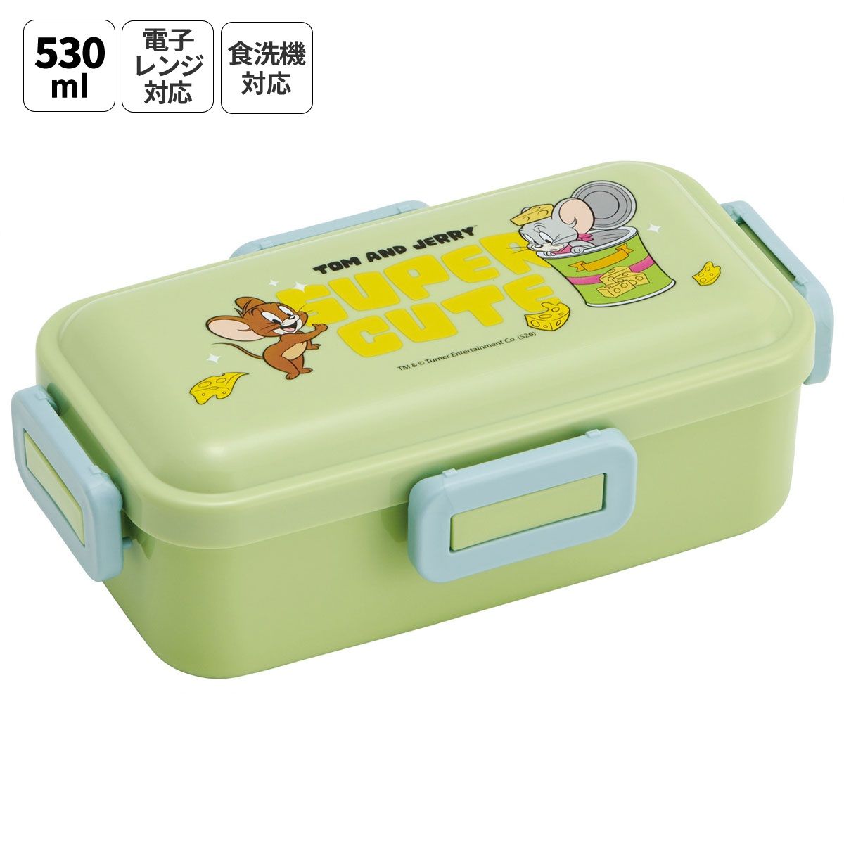 スケーター 弁当箱 530ml 大人 一段 仕切り 食洗機 レンジ 対応 日本製 ランチボックス skater PFLB6 トムとジェリー CUTE トム＆ジェリー 男の子 女の子【レディース 4点ロック お弁当箱 ドーム型 1段 食洗機OK】