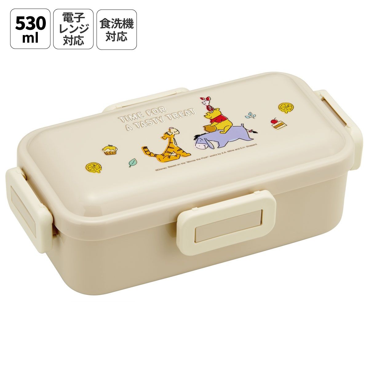 スケーター 弁当箱 530ml 大人 一段 仕切り 食洗機 レンジ 対応 日本製 ランチボックス skater PFLB6 くまのプーさん プーさん Pooh ハチミツカフェ【レディース 4点ロック お弁当箱 ドーム型 1段 食洗機OK】