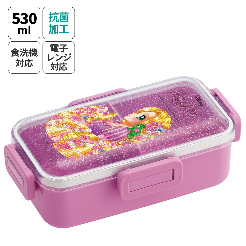 おかずがつぶれにくい 抗菌ふわっと弁当箱 1段/530ml 塔の上のラプンツェル×中川翔子／PFLB6AG_4973307683459