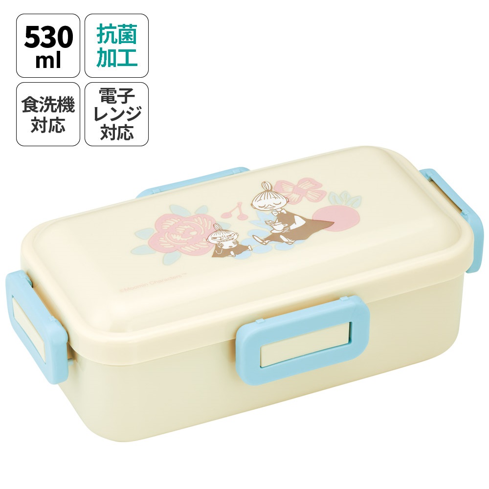 おかずがつぶれにくい 抗菌ふわっと弁当箱 1段/530ml ムーミンライトカラー／PFLB6AG_4973307693465