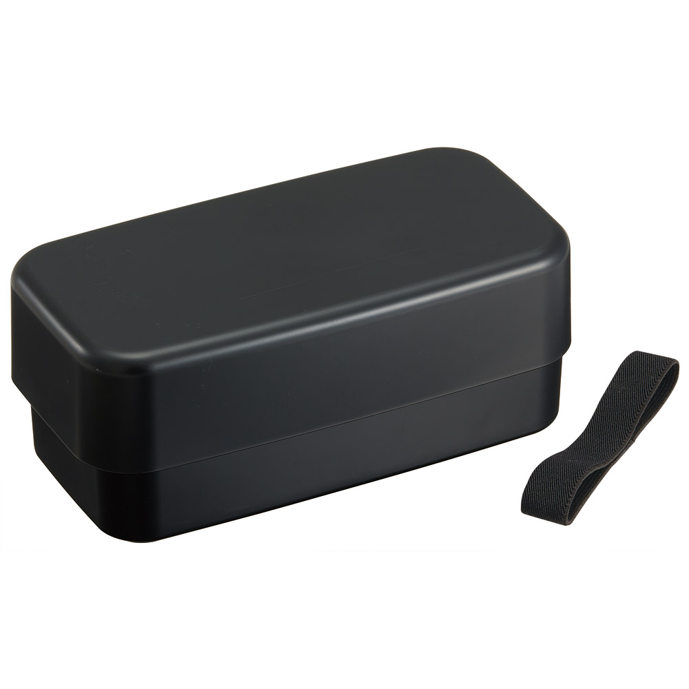 カトラリー付き 弁当箱 1000ml 2段 ランチボックス お弁当 スプーン フォーク スケーター skater PLB10WSB アッシュカラー アッシュブラック【食洗機可 電子レンジ可 お弁当箱 二段 仕切付】